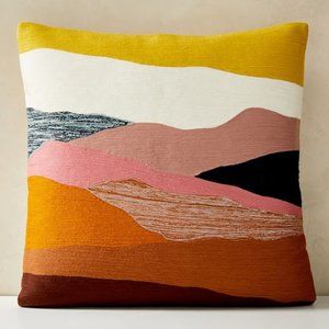 West Elm Crewel Landscape Pillow Covers (2)